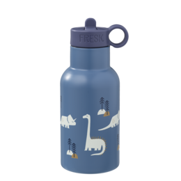  Thermos bottle with dinosaur print, made of stainless steel, 350 ml capacity.