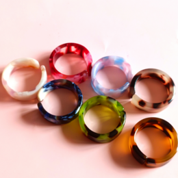 Brown and cream acrylic ring