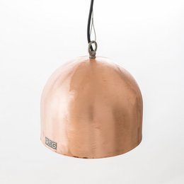 Copper water heater hanging lamp "Rond M" - a round, copper-colored pendant light fixture with a metallic finish.