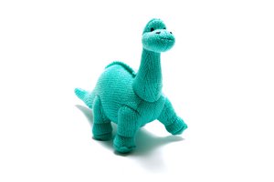 Knitted Ice Blue Diplodocus Rattle