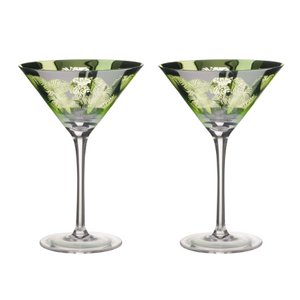 Set mit 2 Cocktailgläsern – Tropische Blätter