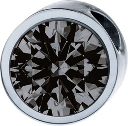 Zawieszka PURE okrągła, 6mm, z kamieniem w wybranym kolorze, wykonana ze stali chirurgicznej