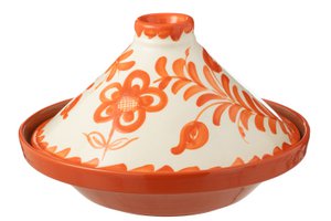 J-Line tajine Granada - keramiek - wit/oranje