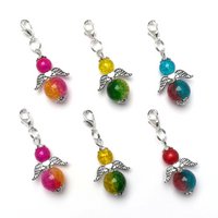 Guardian angel "Thea" keychain, 6-series set, silver-colored