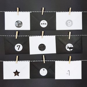 Advent calendar black and white