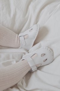 Prewalker-Ledersandalen – Classic White