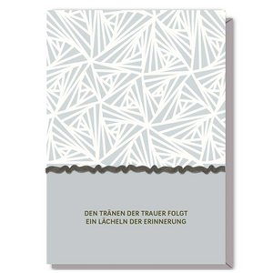 Mourning card with border "The tears of sadness are followed by a smile of remembrance"