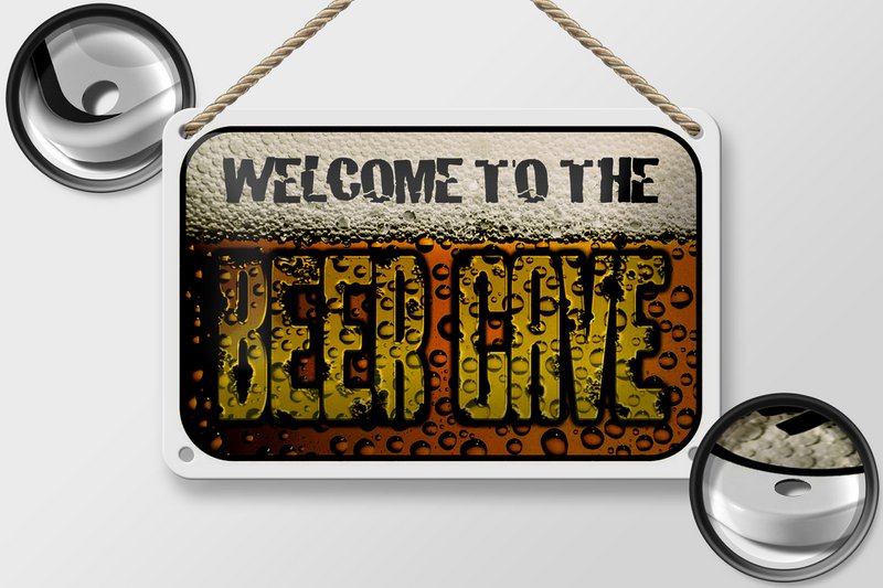 Blechschild Bier 18x12cm welcome to the beer cave Dekoration