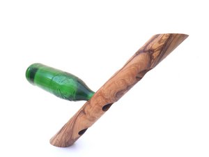 Flaschenhalter „Stamm“ für 3 Flaschen aus Olivenholz