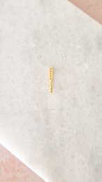  Gold bar stud earring, minimalist linear design, delicate thin metal statement piece