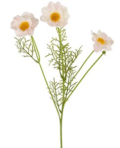 Kunst Rosenkragen echte Berührung Weiß/Pink 50 cm