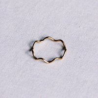 Roestvrijstalen minimalistische golfring - goud