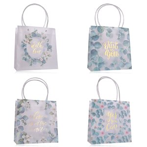 Gift bag Botanics, 22 x 10 x 21.5cm, with a leaf motif