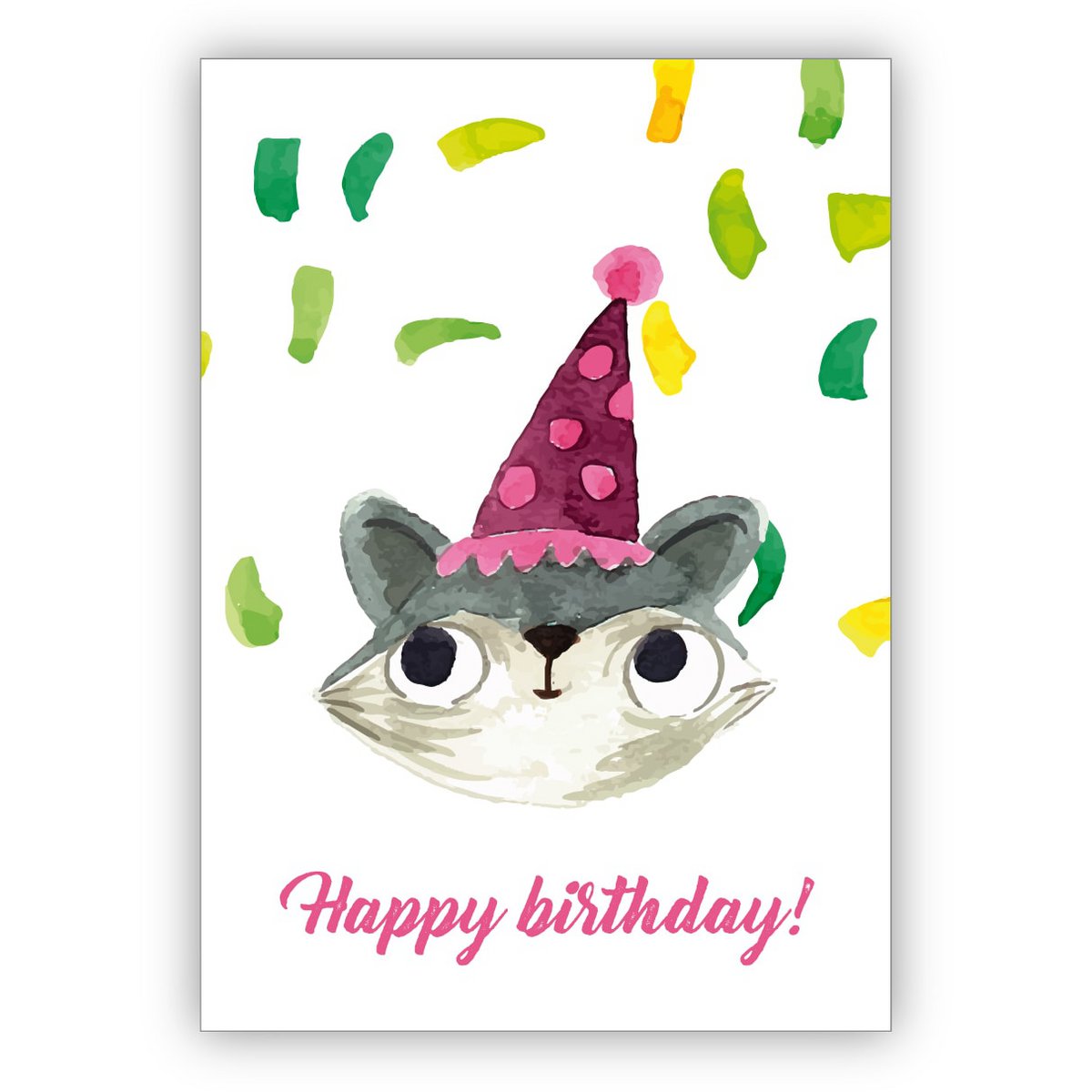 Giftzie Biglietto di compleanno per papà, con palloncini e gatti, biglietto di auguri per papà da figlio, figlia, 12,7 x 17,8 cm, con gatto maschio