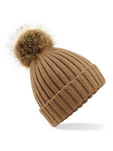 Beanie Heavy Knit Faux Fur