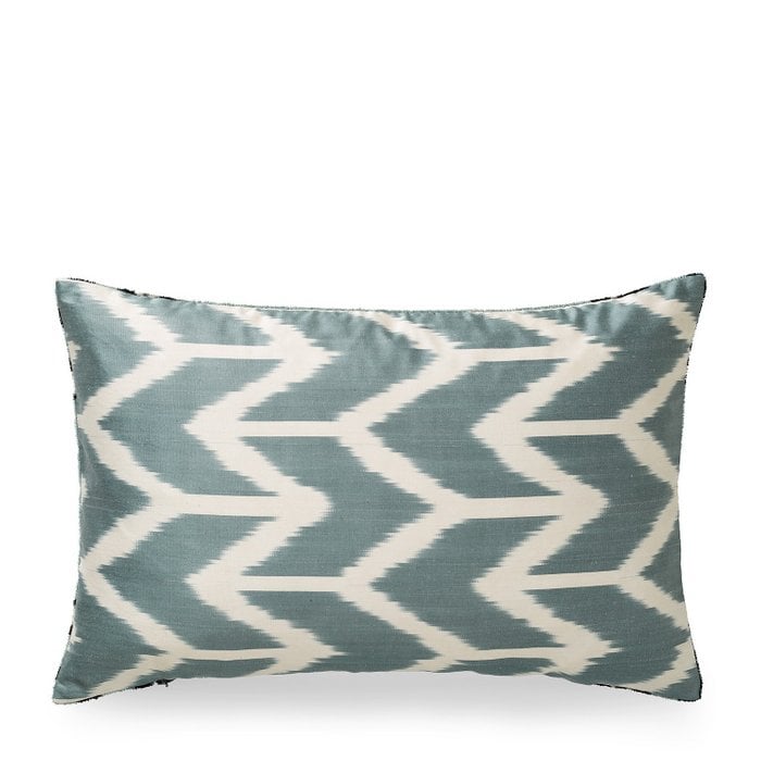 ikat Kussen fluweel blauw ornament