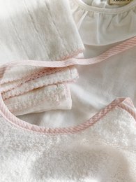 Muslin with crochet piping - Pink Piping