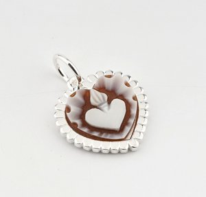 sterling silver heart cameo necklace