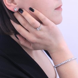 Boucles d'oreilles Cushy - Argenté et Cristal