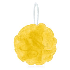 Net sponge with cord, color: yellow