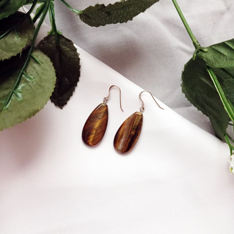 Boucles d'oreilles en argent sterling Tiger Eye, Tiger Eye Teardrops, Tiger Eye Drop Boucles d'oreilles, Boucles d'oreilles en pierres précieuses | par nlanlaVictory