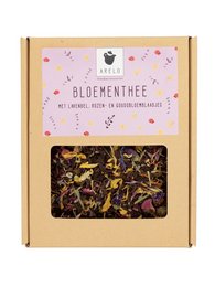 Floral herbal tea blend with dried flowers and herbs. Includes a variety of dried flowers, herbs, and botanicals for a fragrant and soothing tea experience.