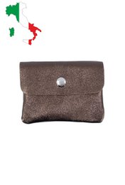 Small coin purse in glittery metallic iridescent leather ITP1058