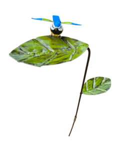 Metallblau -Tit auf Baumblatt