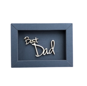 BEST DAD frame card wood lettering magnet