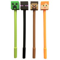 Minecraft Fine Tip Pen with Silicone Topper (Alex/Steve/Creeper/Enderman)
