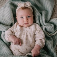 Wool crib blanket - Mint