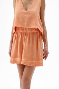 Orange shorts (3221) 30% linen, 70% cotton