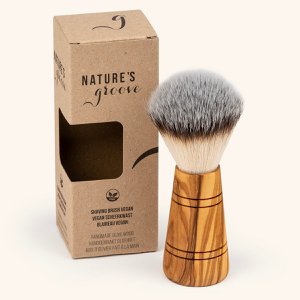Handmade olive wooden vegan shaving brush
