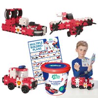 Clics building blocks – SUSTAINABLE TOYS made from RECYCLED PLASTIC (Made in Belgium)- building set fire brigade
