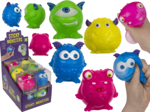 Sticky Monsters, Squeeze & Wall Ball, 8 cm,