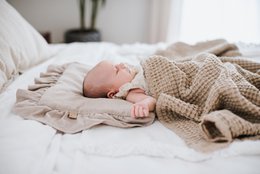 vaffel babytæppe linned/bomuld 100x120 cm brik