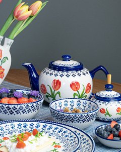 Theepot oranje tulp