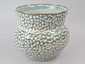 Keramische pot 21 Perlmut Optics, organisch, 20x20x18.2, grijs