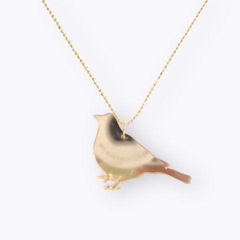 Recycled plastic Bird gold necklace
