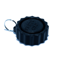 Black universal festival cap with adjustable strap for travel and outdoor activities.