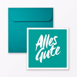 Glückwunschkarte "Alles Gute" quadratisch inkl. Umschlag