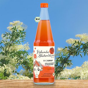 Organic rhubarb elderflower elderflower miracle syrup