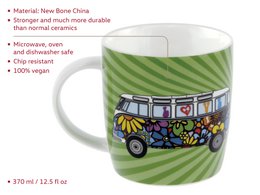 Volkswagen VW T1 Bus Coffee Mug 370ml in Gift Box - Love Bus/Green