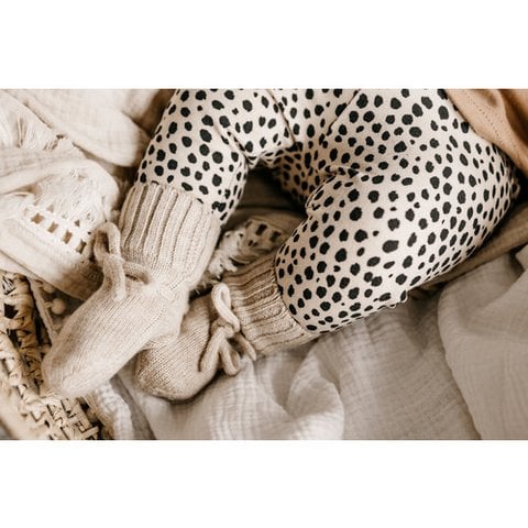 Merino wol bootie slofjes sand