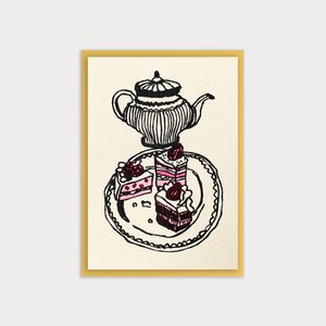 Kaffee und Kuchen / Karte mit Umschlag / A7