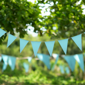 Blauwe stoffen vlaggenlijn - 10 meter - 100% katoen