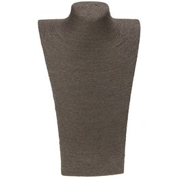  Decorative bust made of gray sisal material, suitable for displaying jewelry.