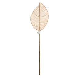 Tall rattan leaf decorative object, natural woven texture, neutral color palette, suitable for modern or boho-inspired home decor.