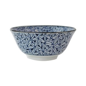 Porseleinen schaal Dakuburu 500ml wit blauw gebloemd