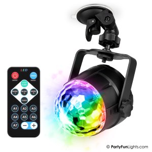 PartyFunLights - USB Party Projector Disco lamp - 11 light effects - incl. suction cup - incl. remote control